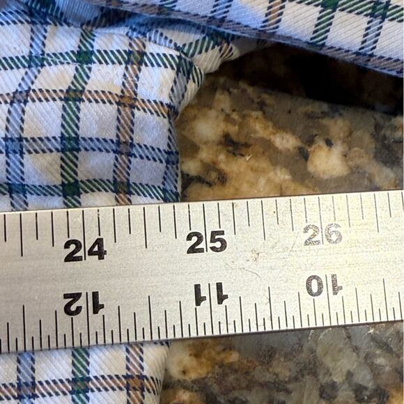 Peter Millar Sea Island Men’s Large Long White Plaid Casual Button Down Shirt - Picture 6 of 8